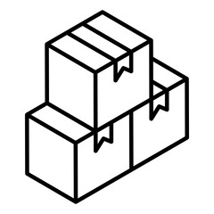 
Parcel boxes in glyph isometric icon
