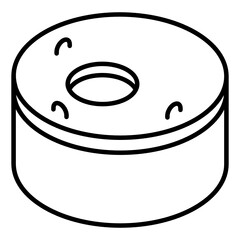 
A round concrete block icon in glyph isometric design
