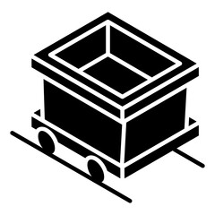 
Mining cart icon in modern glyph isometric style
