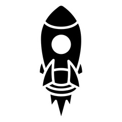 
Icon of space rocket in glyph isometric style, editable vector 
