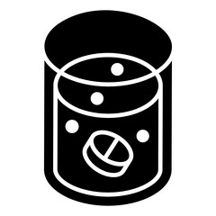 
Pills jar glyph isometric icon showing tablets 
