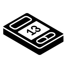 
Diabetes apparatus glucometer glyph isometric icon 
