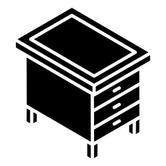 
Medical table editable glyph isometric icon 
