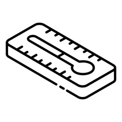 
Hospital equipment thermometer in glyph isometric icon 
