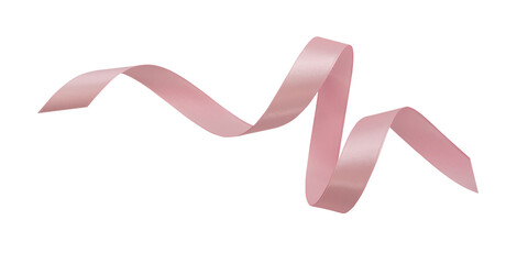 A pink ribbons isolated on a white background with clipping path.