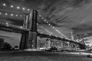 Brooklyn Bridge, night view Brooklyn, NYC.