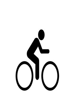 A Vertical Illustration Of Bicycle Rider Icon Isolated On White Background