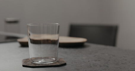 tumbler glass on concrete countertop