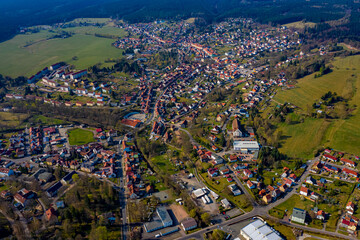 Fototapeta premium Tambach Dietharz in Thüringen aus der Luft | Luftbilder von Tambach Dietharz in Thüringen