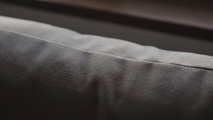shot of couch pillow from faux suede fabric - Powered by Adobe