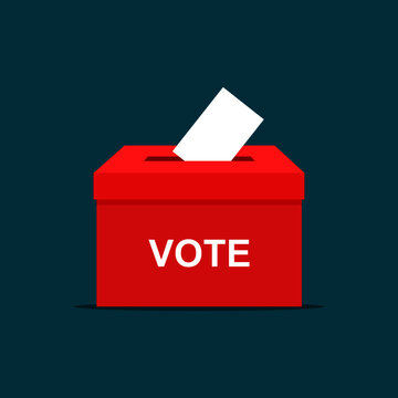 Vote box icon flat style. Voting concept. vector illustration