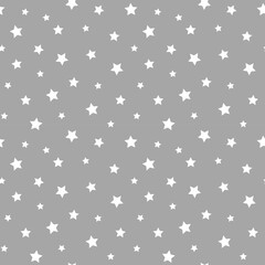 Stars seamless pattern. Grey and white star design for baby and kids pattern for print or fabric.