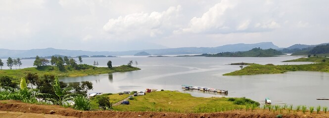 Beautiful scenery in the largest reservoir in Jatigede reservoir, this place is often visited by many tourists