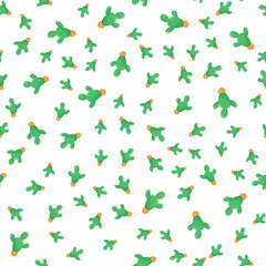 cactus in flower pots seamless template, green, cartoon, cute, wrapping paper