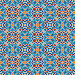 Geometric seamless pattern, ornament, abstract colorful background, fashion print, vector texture.