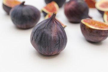 group of figs on a white background
