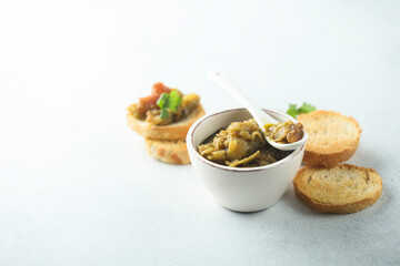 Roasted eggplant dip or appetizer