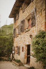 Valdobbiadene, Italy, the way of the Prosecco wine. Unesco world heritage