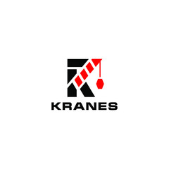 K Crane Logo Building Construction Logo Templare Crane Concept Isolated Logo Vector