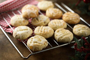 Homemade sugar cookies with glaze