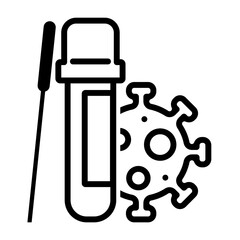 gz972 GrafikZeichnung - german - SARS-CoV-2-Probe - Nasopharyngealabstrich - nasopharyngealer Abstrich - Rachenabstrich Set - Nasen-Rachen-Abstrich - Glas Reagenzglas Corona Virus Infektion - g10036