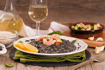 Squid ink risotto.
