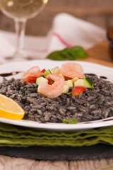 Squid ink risotto.

