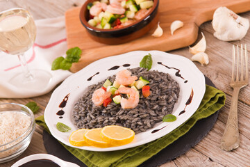 Squid ink risotto.
