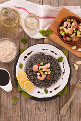 Squid ink risotto.
