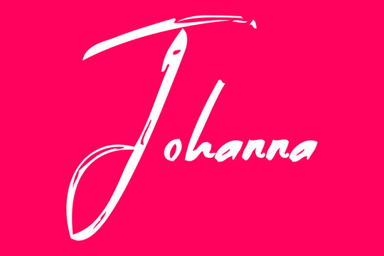 Johanna-Female Name Beautiful Calligraphy White Color Text On Dork Pink Background