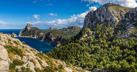 Blick vom Aussichtspunkt Mirador de Colomer, Mallorca, Spanien