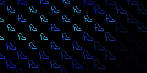Dark blue vector pattern with feminism elements.