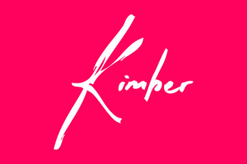 Kimbe-Female Name Beautiful Typography White Color Text On Dork Pink Background