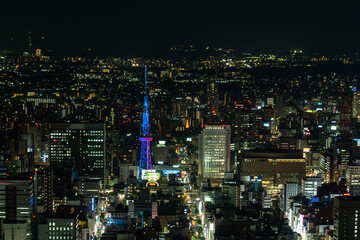 Fototapeta na wymiar 名古屋の夜景　名古屋テレビ塔