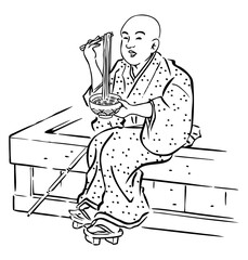 蕎麦、按摩、江戸