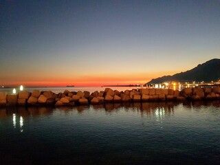 Fototapeta premium sunset on the lake