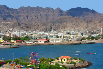 View of Aden -  a port city, located by the eastern approach to the Red Sea, Yemen