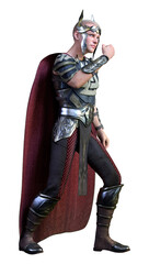 Fototapeta premium 3D Rendering Medieval King on White