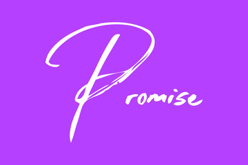 Promise Female Name Brush Typography White Color Text On Purple Background