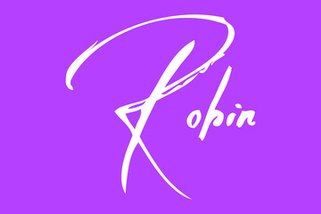 Robin Female Name Brush Typography White Color Text On Purple Background