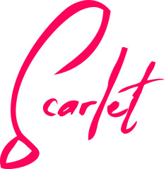 Scarlet Female Name in Dork Pink Cursive Typography Text