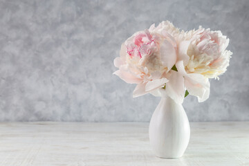 Bouquet of white peonies.