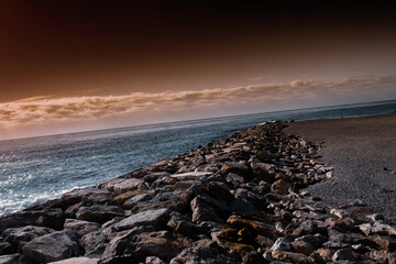 atardecer en la playa
