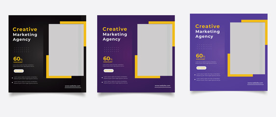 Creative business marketing banner for social media post template
