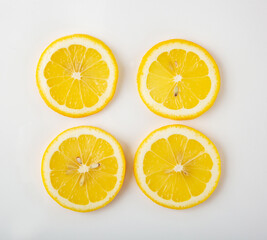 Obraz premium lemon slices isolated on white background