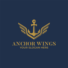Anchor With Wings Logo Design 