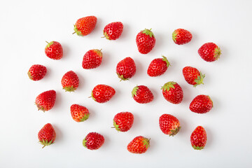 strawberries on white background