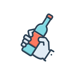 Color illustration icon for drunkard