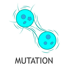 Cell mutation during division, vector art illustration.