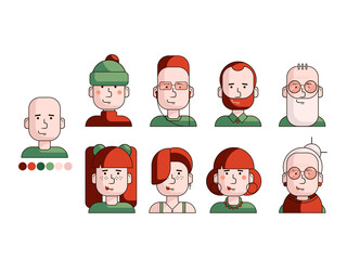 Character in 8 different looks